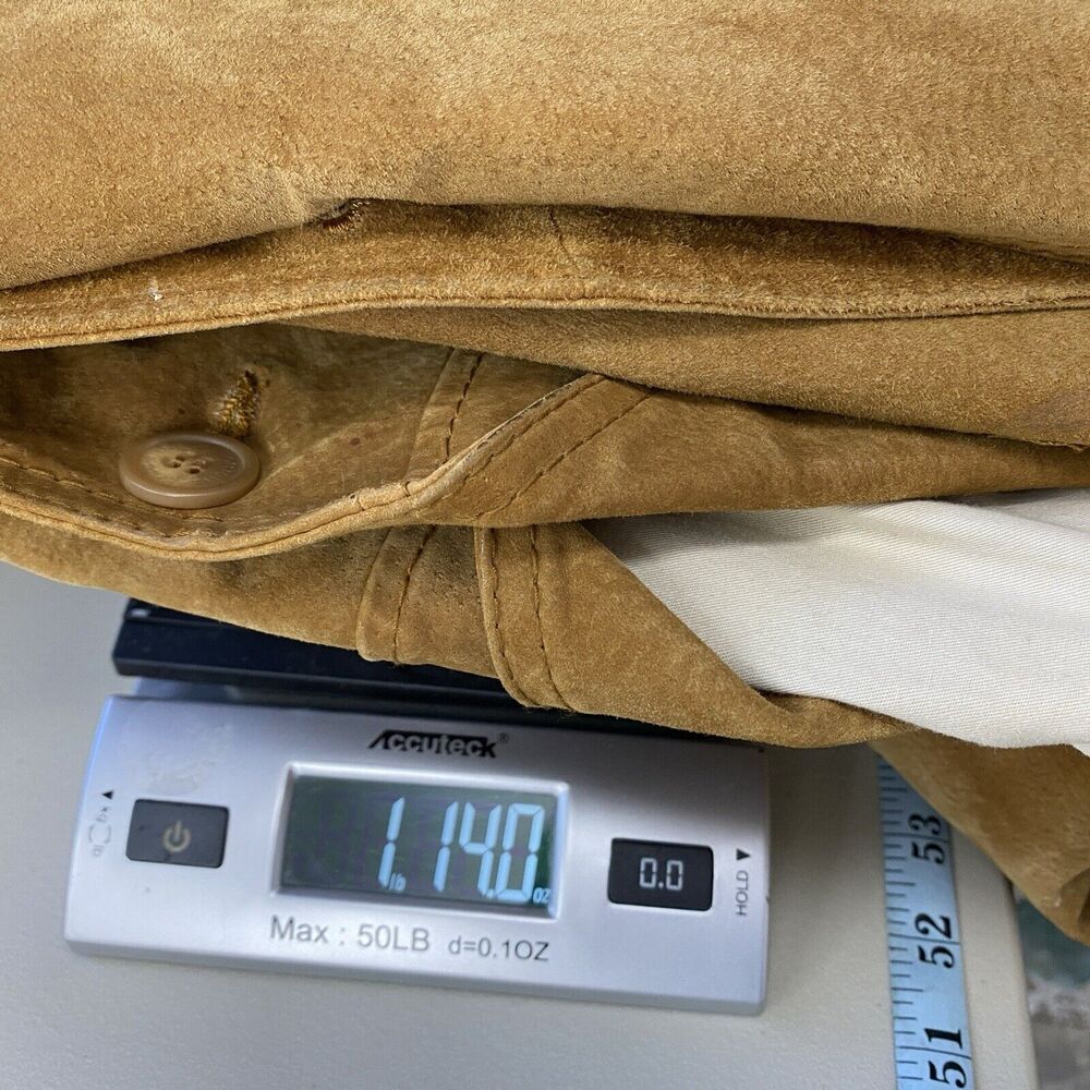 VINTAGE Columbia Suede Jacket Womens Medium Brown Pockets 70s Western Leather - Picture 13 of 13